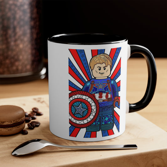 LEGO Doodle Art Inspired Coffee Mug - Captain America - Coffee in one hand... Brush in Heart... Time to unleash your artistic Superhero.