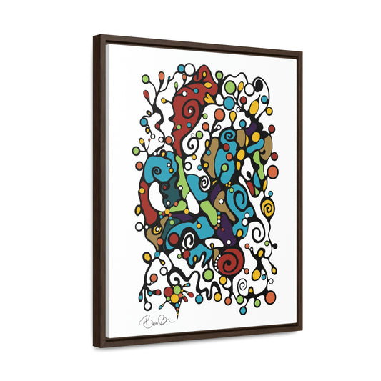 Gallery Canvas Wraps - "Unraveling Hearts:" - Framed Doodle Painting with Hidden Heart