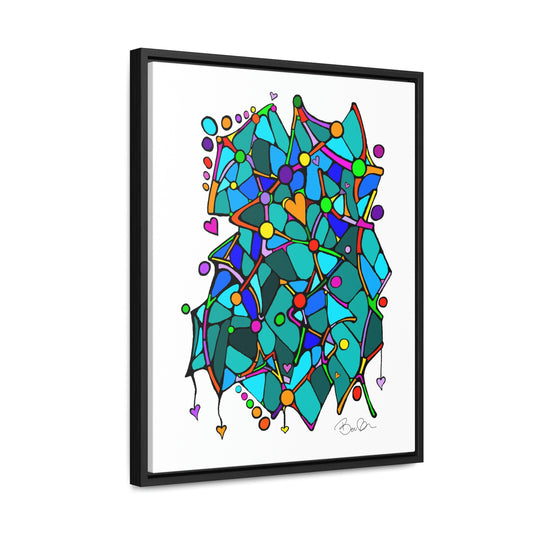 Gallery Canvas Wraps - "Celestial Celebration" - Framed Doodle Painting with Hidden Heart